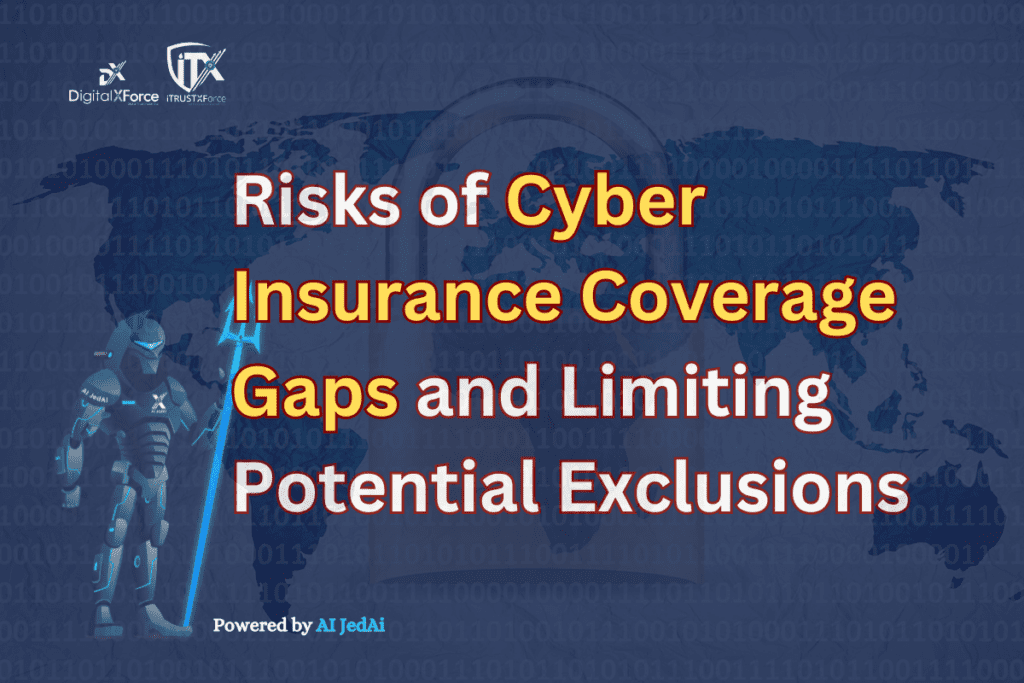 Illustration from the DigitalXForce article "Risks of Cyber Insurance Coverage Gaps and Limiting Potential Exclusions"