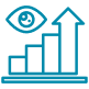 This icon shows a rising chart with an eye.
